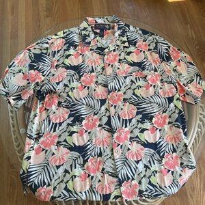 Nat Nast Pink and Black Floral Men's Shirt